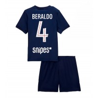 Paris Saint-Germain Lucas Beraldo #4 Domáci Detský futbalový dres 2025-26 Krátky Rukáv (+ trenírky)